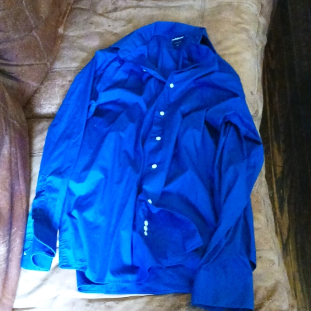 Mens size L Croft&Borrow long sleeve blue shirt